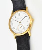 Certina karóra, kvarc, másodperc segédkörrel, bőr szíjjal, elem nélkül, d: 3 cm