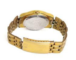 Omega Automatic Genéve karóra. Automata, dátum- és napkijelzéssel, fém szíjjal, működik, karcos üveg...
