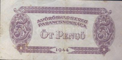 1944. 5P "A Vöröshadsereg Parancsnoksága" (5x) T:III