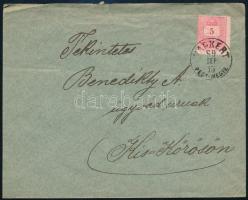 1889 5kr elfogazva levélen "VADKERT / PEST-MEGYE"