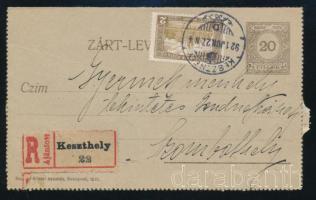 1921 Ajánlott levelezőlap 5 db bélyeggel