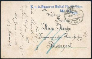 1915 Tábori posta képeslap "K.u.k. Reserve Spital Nr. 10. Wien"