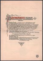 1920 A Pantheon Irodalmi Intézet Részvénytársaság megalakulását és céljait bejelentő dekoratív kiadv...