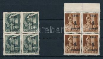 Nagyvárad I. 1945 2 db négyestömb, Bodor vizsgálójellel