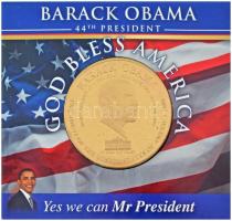 Amerikai Egyesült Államok 2009. "Barack Obama" bronz emlékérem karton dísztokban (50mm) T:PP USA 2009. "Barack Obama" bronze commemorative medallion in cardboard case (50mm) C:PP