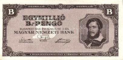 1946. 1.000.000BP (5x) T:II+ egyszer hajtva, törve nem