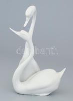 Herendi hattyúpár. Jelzett, fehérmázas, hibátlan, m: 18,5 cm