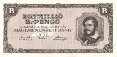 1946. 1.000.000BP (7x) T:II+ egyszer hajtva, törve nem