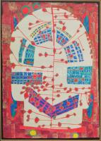 Friedensreich Hundertwasser (1928-2000): Autó piros esőcseppekkel. Kollotípia, papír, jelzés nélkül....