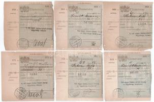 1910-1913. Kolozsvár "Első Magyar Általános Biztosító Társaság" kitöltött elismervény (9x) és díjnyugta (15x) T:F