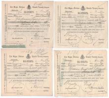 1910-1913. Kolozsvár "Első Magyar Általános Biztosító Társaság" kitöltött elismervény (9x)...