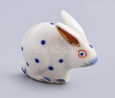 Herendi óherendi miniatűr pöttyös nyúl, jelzett, hibátlan, m: 3 cm