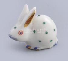 Herendi óherendi miniatűr pöttyös nyúl, jelzett, hibátlan, m: 2,5 cm