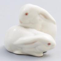 Herendi nyúlpár. Jelzett, hibátlan, 5x4 cm