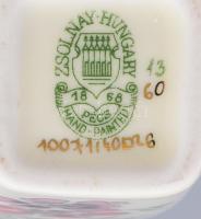 Zsolnay pillangó mintás váza, kézzel festett, jelzett, hibátlan, m:15 cm