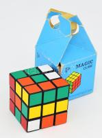 Rubik kocka (Magic Cube) eredeti dobozában, bontatlan, kopott dobozzal, 6x6x6 cm