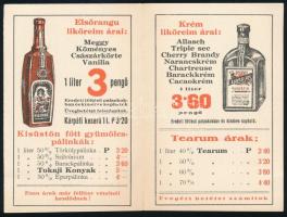 cca 1930 Bp., Dob utca, Fischer likőr a legjobb! - Fischer Gézáné kétlapos húsvéti reklámja termékár...