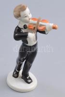 Hollóházi hegedűs. Jelzett, hibátlan, m: 13,5 cm