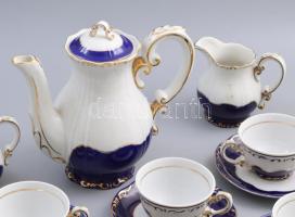 Zsolnay Pompadour mintás mokkás készlet, jelzett, teljes, hibátlan. 1. oszt, egy másodosztályú darab...