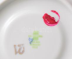 Zsolnay Pompadour mintás mokkás készlet, jelzett, teljes, hibátlan. 1. oszt, egy másodosztályú darab...