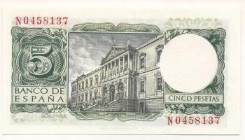 Spanyolország 1954. 5P T:UNC,AU
Spain 1954. 5 Pesetas C:UNC,AU
Krause P#146