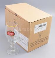 Stella Artois üveg söröskorsó készlet, eredeti dobozában, 6 db, 0,4 l, m: 20,5 cm