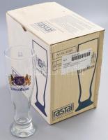 LöwenWeisse üveg söröskorsó készlet, eredeti dobozában, 6 db, 0,5 l, m: 24 cm