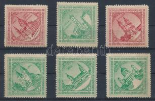 6 db Sajtó Egyesület levélzáró