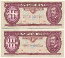 1992. 100Ft (2db) egyugrásos sorszámkövetők T:XF hullámos papír Adamo F38