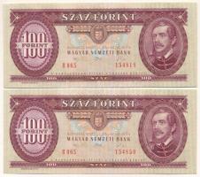 1992. 100Ft (2db) közeli sorszámok T:AU hullámos papír Adamo F38