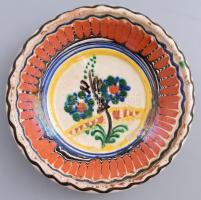 Steig István Szekszárd falitál, jelzett, mázhibával, d: 19 cm