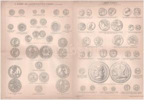 6db Pallas Nagy Lexikona érme és emlékérme melléklet szép állapotban.