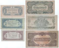 1944. 1P - 100P "A Vöröshadsereg Parancsnoksága" (6xklf) T:F-VG