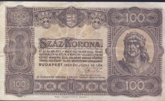 1923. 100K nyomdahely jelöléssel T:II/III+