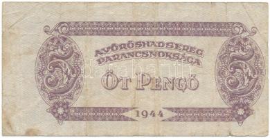 1944. 5P "A Vöröshadsereg Parancsnoksága" oldalirányba eltolódott nyomat T:VG
Adamo P43