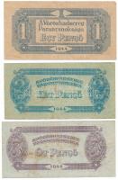 1944. 1P + 2P + 5P "A Vöröshadsereg Parancsnoksága" T:F, szakadás