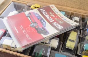 Régi idők legendás autói nagy gyűjtemény. Játék autók, hozzá tartozó prospektussal. Összesen 98 dara...