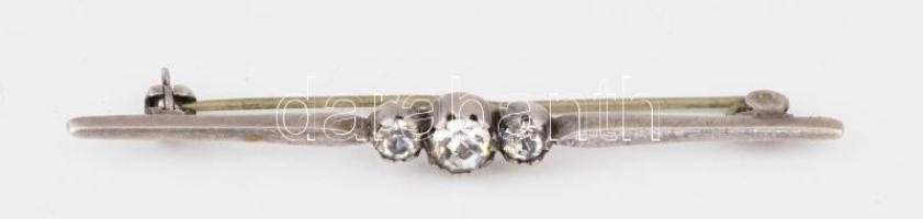 Ezüst (Ag) bross, cirkonnal, jelzett, bruttó 3g