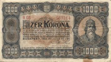 1923. 1000K "Magyar Pénzjegy..." T:III