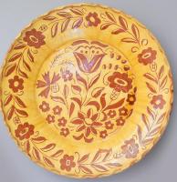 Tóth Péter Tüskevár falitál, jelzett, kis mázhibával, d: 31,5 cm