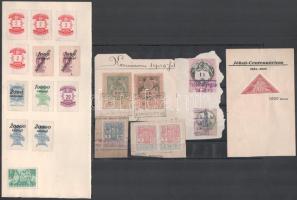 Vegyes illetékbélyegek kivágásokon