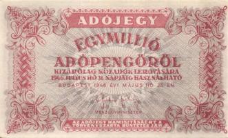 1946. 1.000.000AP (2x) fehér, vastagabb papíron T:I