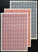 1949 Petőfi I. teljes ívsor. Nagyon ritka, ívben alig maradt meg! (elvált fogak / aparted perfs)