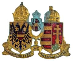 Osztrák-Magyar Monarchia ~1914-1918. "Indivisibiliter ac Inseparabiliter (Feloszthatatlanul és elválaszthatatlanul)" zománcozott bronz patriótajelvény (27x32mm) T:AU,XF patina