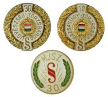 ~1970. "Igazságügyi Törzsgárda - 10 év után" aranyozott, műgyantás kitüntető jelvény + "Ügyészségi Törzsgárda - 30" aranyozott, műgyantás kitüntető jelvény + "MJSZ (Magyar Jogász Szövetség) - 30 év után" műgyantás kitüntető jelvény T:AU