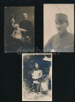 3 db katonai fotólap, változó állapotban, 13,5x8,5 cm körül