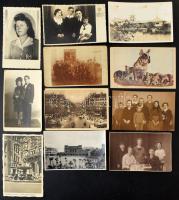 Kb. 230 db RÉGI külföldi és magyar város képeslap, üdvözlőlapok, motívumok, fotólapok, közte néhány modern, vegyes minőségben