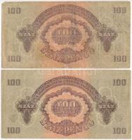 1944. 100P (2x) "A Vöröshadsereg Parancsnoksága" T:F, szép papír
Adamo P47