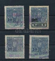 4 db rendőrségi illetékbélyeg