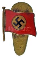 ~1935-1940. Horogkeresztes zászlót ábrázoló zománcozott gomblyukjelvény "Jerou BP Váci utca 39" gyártói jelzéssel (13x13mm) T:XF